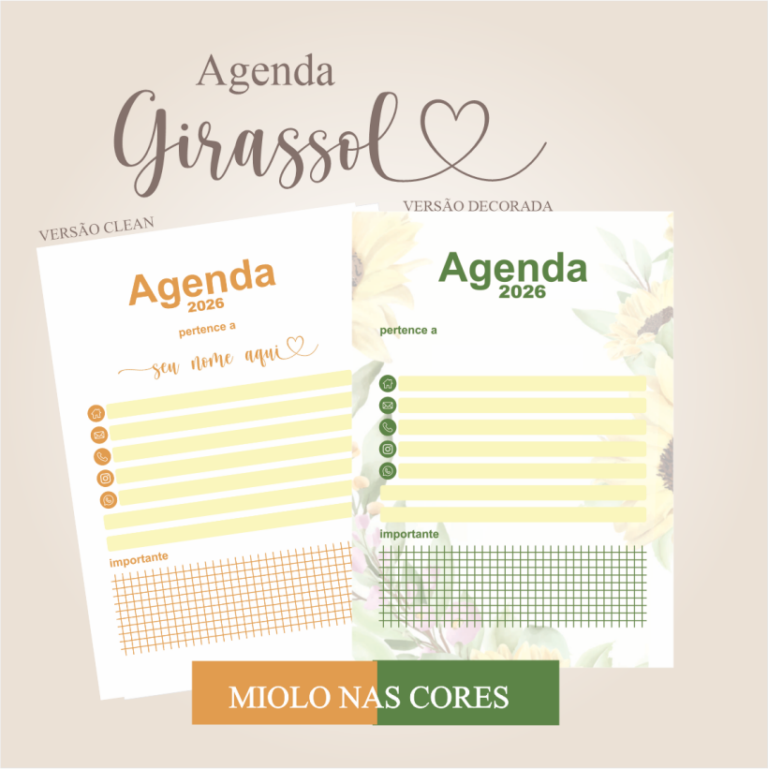 agenda personalizada girassol05
