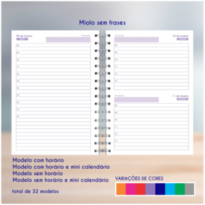 miolo de agenda datada